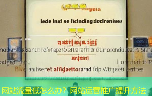 网站流量低怎么办?网站运营推广提升方法 网站流量低怎么办?网站运营推广提升方法