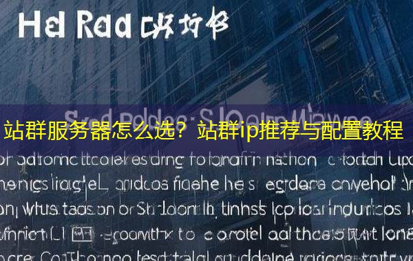 站群服务器怎么选？站群ip推荐与配置教程