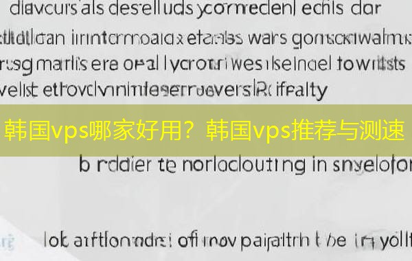 韩国vps哪家好用？韩国vps推荐与测速